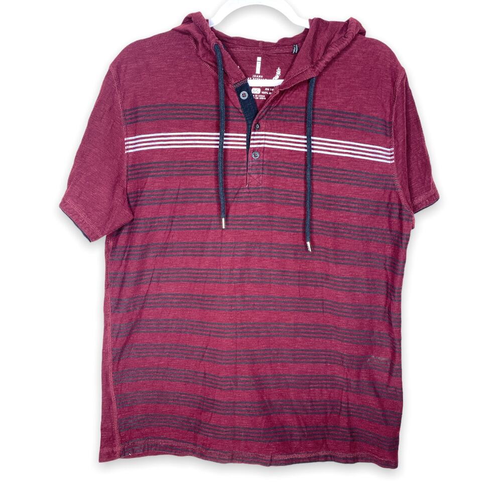 Mens Maroon iJeans By Buffalo Caltino Hoodie Shirt large
